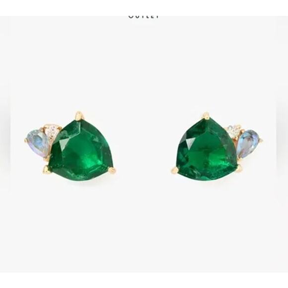 Kate Spade New York Mixed-Cut Cubic Zircon Green Multi Earrings - Picture 1 of 2